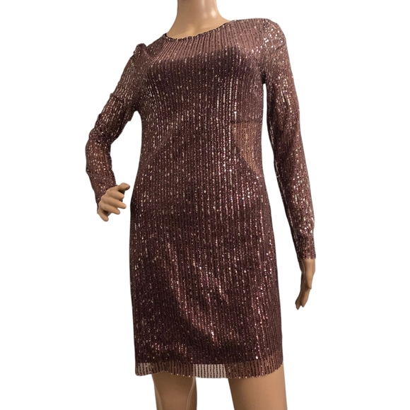 Walter Baker Bellini Sequin Sheer Mini Coctail Dress Size: S - Picture 7 of 11